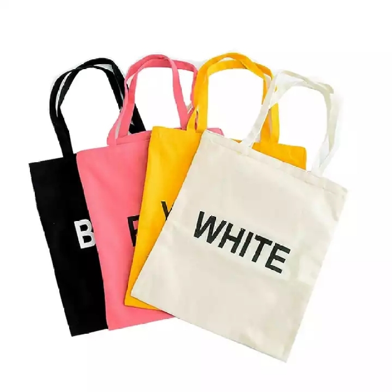 Eco Friendly Custom Logo Printed Shoulder Bag Plain Cotton Canvas Shopping Tote Bag