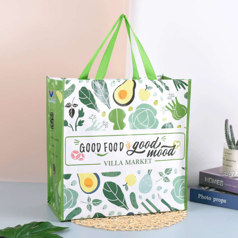 Large capacity custom printing laminated rpet pp woven reusable shopping bag