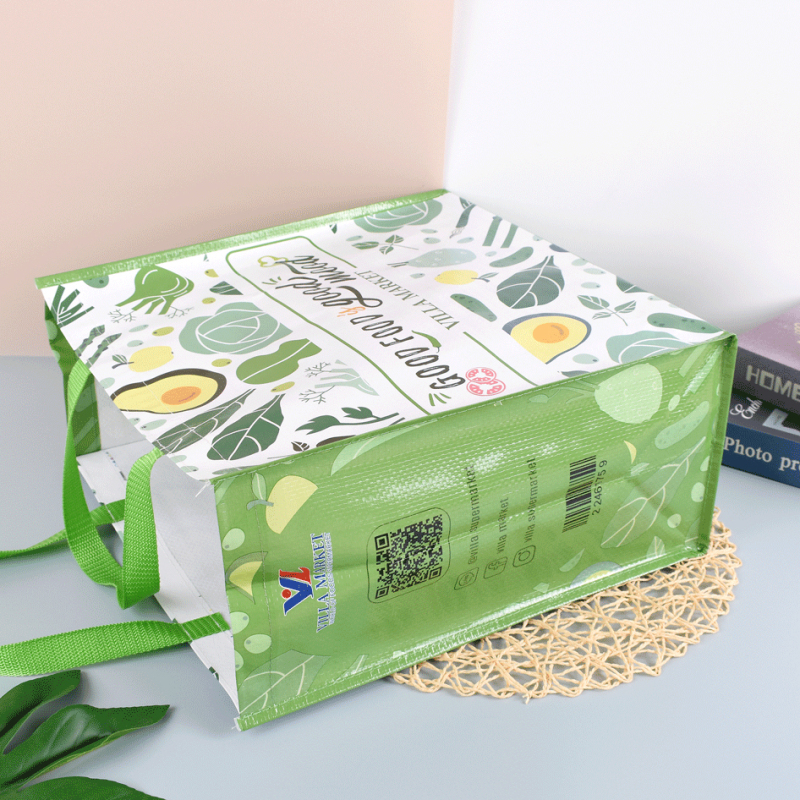 Large capacity custom printing laminated rpet pp woven reusable shopping bag