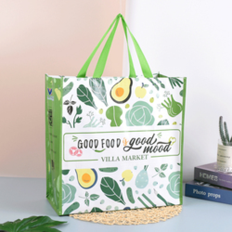 Large capacity custom printing laminated rpet pp woven reusable shopping bag