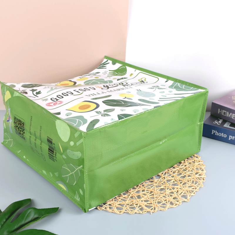 Large capacity custom printing laminated rpet pp woven reusable shopping bag