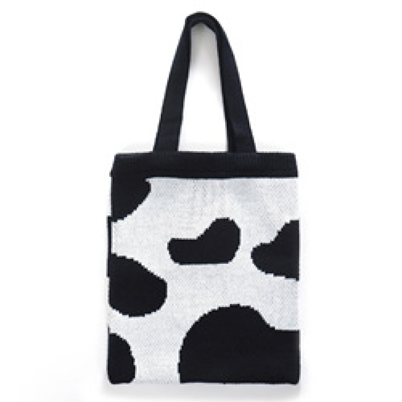 New Arrival INS Winter Vintage Lady Knitted Bohemian Shoulder Bag Woolen Women's Reusable Shopping Tote Bag