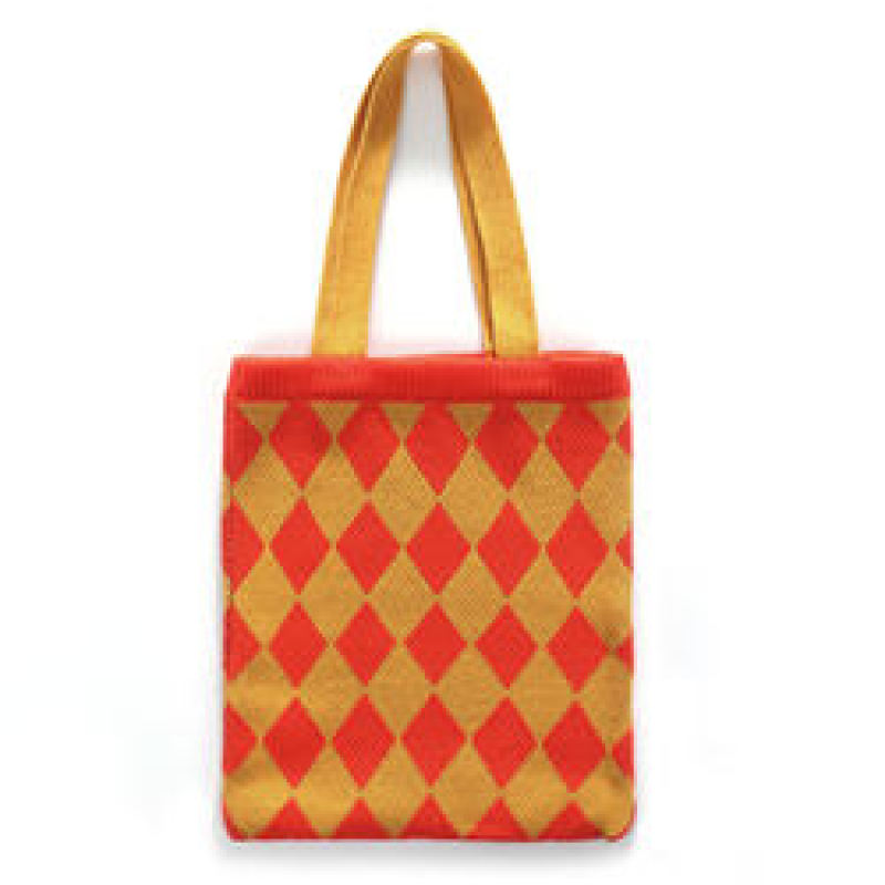 New Arrival INS Winter Vintage Lady Knitted Bohemian Shoulder Bag Woolen Women's Reusable Shopping Tote Bag