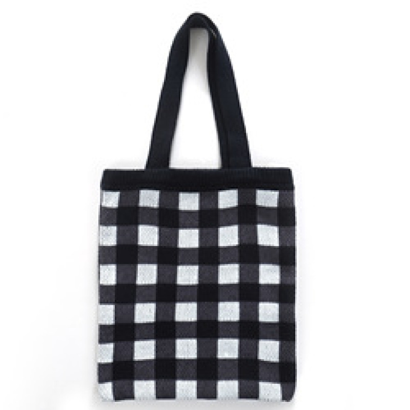 New Arrival INS Winter Vintage Lady Knitted Bohemian Shoulder Bag Woolen Women's Reusable Shopping Tote Bag