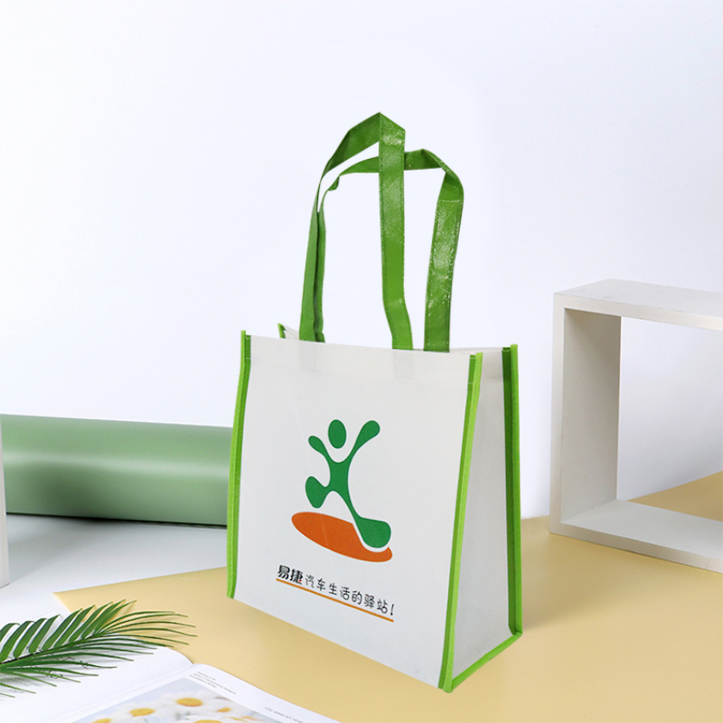 Custom reusable grocery eco friendly RPET non woven fabric handled tote shopping bags