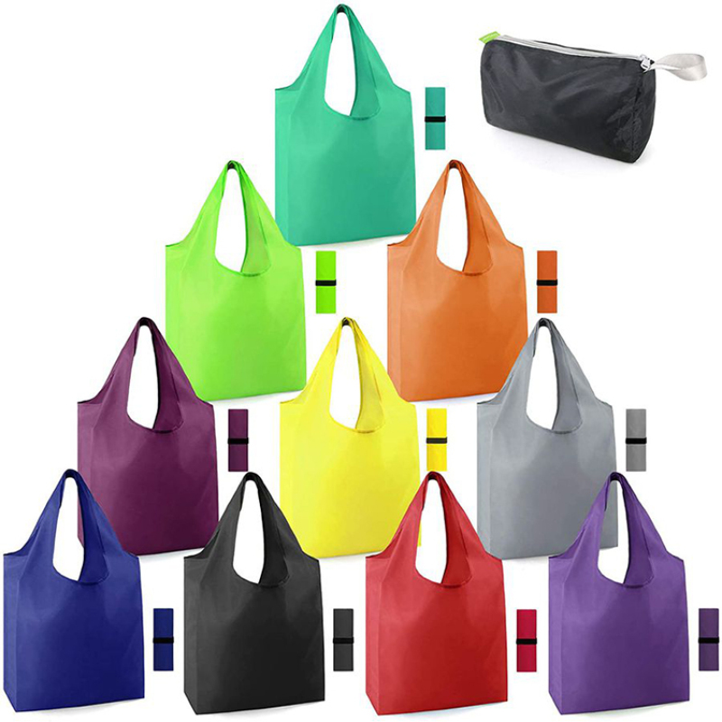 Nylon  Reusable Grocery Bags Nylon Portable Folding Shopping Tote Bag