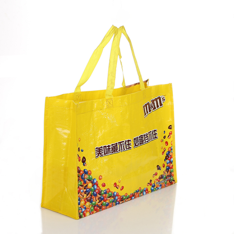 Hot Sale custom design eco friendly durable handled laminated pp woven shopping package gift bag