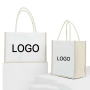 Custom logo print plain burlap jute tote waterproof canvas cotton shopping bag