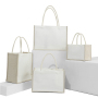 Custom logo print plain burlap jute tote waterproof canvas cotton shopping bag