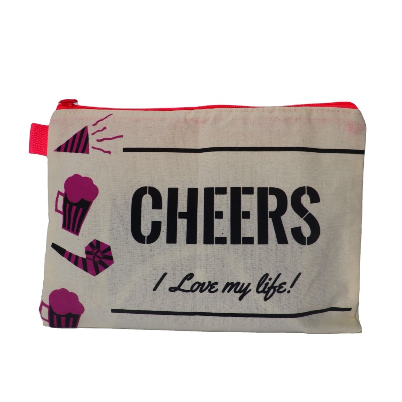 Custom Small Eco Friendly Blank Gold Zipper Make Up Pouch Recycled Plain Cotton Canvas Makeup Cosmetic Bag With Personal Logo