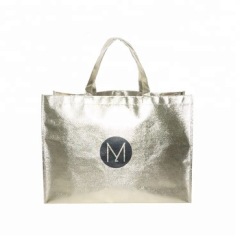 portable advertising carry bag non woven fabric bags Metallic Foil Laminated shopping bags