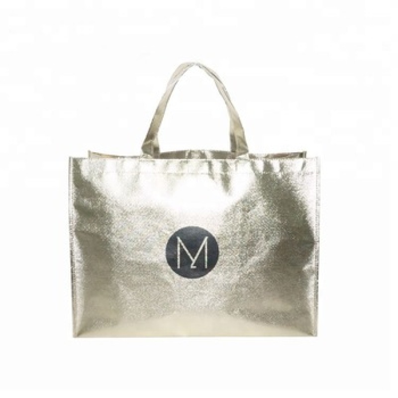 portable advertising carry bag non woven fabric bags Metallic Foil Laminated shopping bags