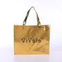 High Quality Gold Silver Metallic Non Woven Lamination Shopping Bag With Custom Logo Printed