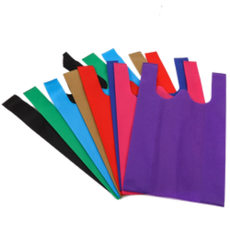 OEM Service Made In China D Cut Non-Woven Pocket T Shirt Eco Non Woven Shopping D Cut Non woven T shirt Bags