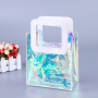 Hot Sale Fashion Custom Holographic Color Clear PVC Shopping Tote Bag