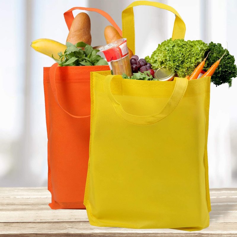 Wholesale Eco Reusable Supermarket Grocery Promotion Shopping Non Woven Carry Fabric Tote  Bag