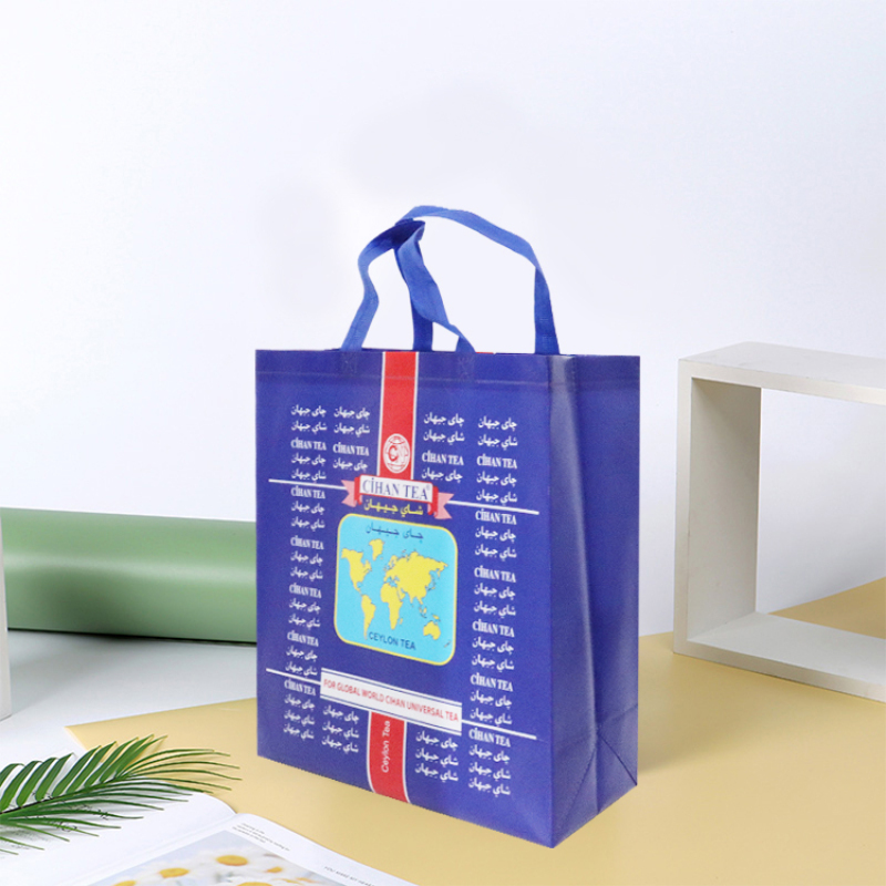 Custom print logos reusable grocery recycled eco bag pp laminated non woven fabric carry shopping bag