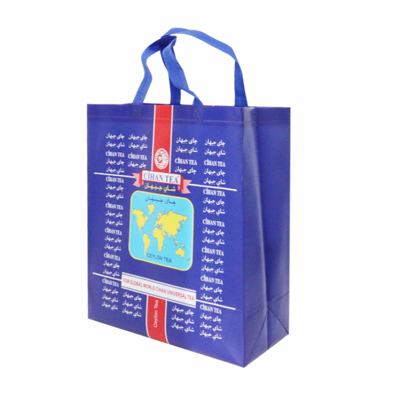Custom print logos reusable grocery recycled eco bag pp laminated non woven fabric carry shopping bag