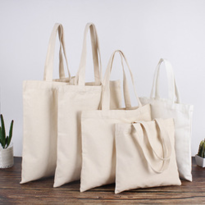 Custom Reusable Organic Cotton Canvas Promotional Shopping Tote Bags With Custom Logo Printed