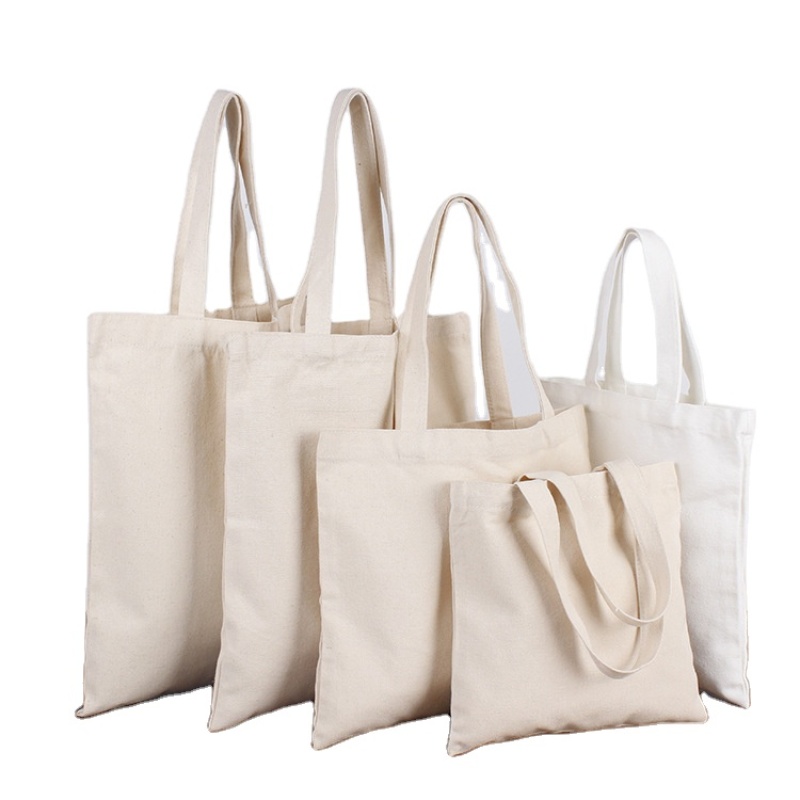 Custom Reusable Organic Cotton Canvas Promotional Shopping Tote Bags With Custom Logo Printed