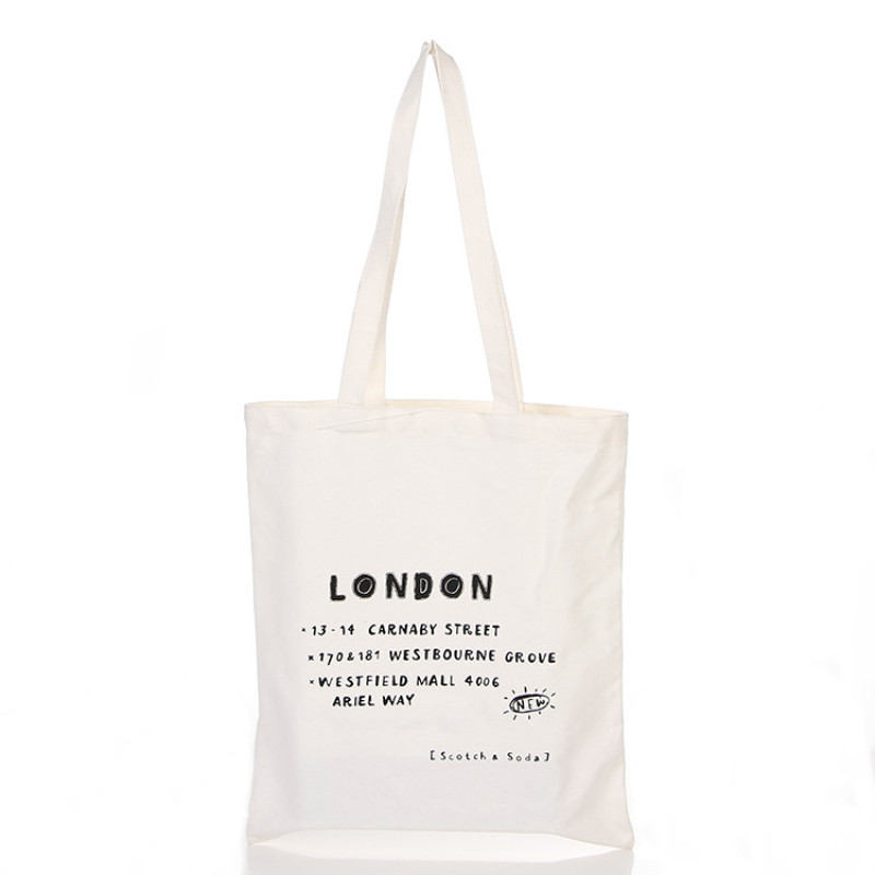Custom Reusable Organic Cotton Canvas Promotional Shopping Tote Bags With Custom Logo Printed