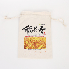 logo printed oem blank drawstring shopping cotton bag  drawstring bag