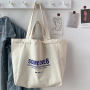 16 oz high quality large capacity custom logo canvas shoulder shopping tote bag