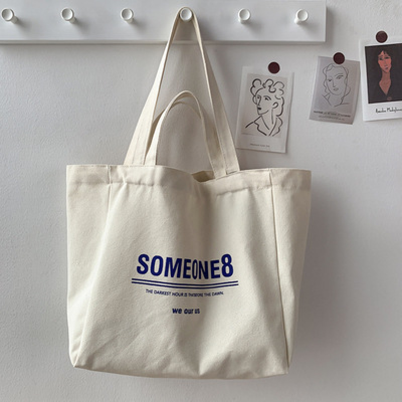 16 oz high quality large capacity custom logo canvas shoulder shopping tote bag