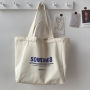 16 oz high quality large capacity custom logo canvas shoulder shopping tote bag