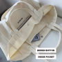 16 oz high quality large capacity custom logo canvas shoulder shopping tote bag