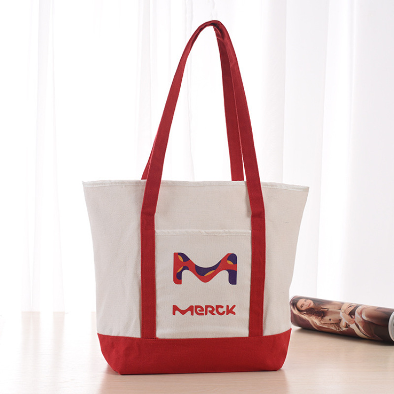 Wholesale grocery heavy duty extra large custom cotton canvas tote shopping bag