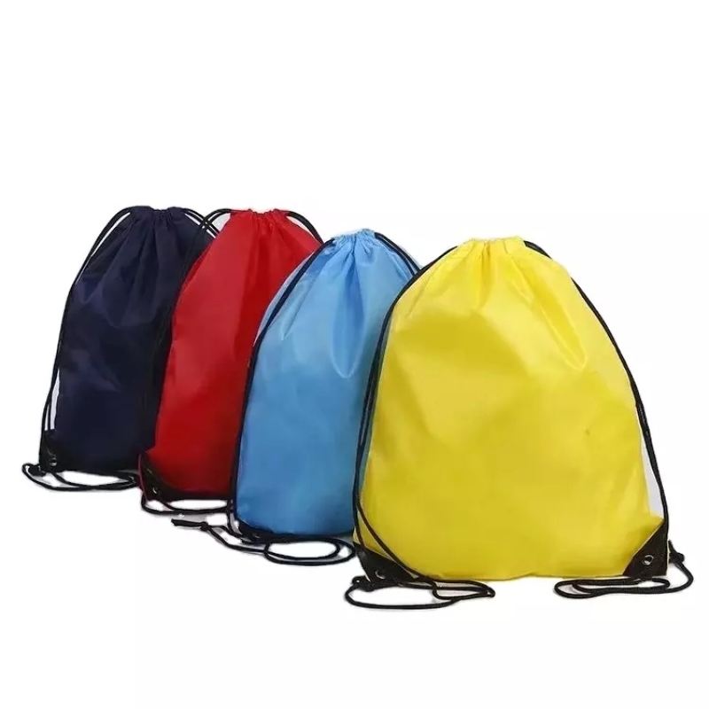 Factory Custom Logo Nylon 210D Polyester Waterproof String Bag Drawstring Backpack
