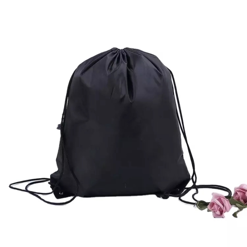 Factory Custom Logo Nylon 210D Polyester Waterproof String Bag Drawstring Backpack