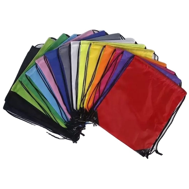 Factory Custom Logo Nylon 210D Polyester Waterproof String Bag Drawstring Backpack