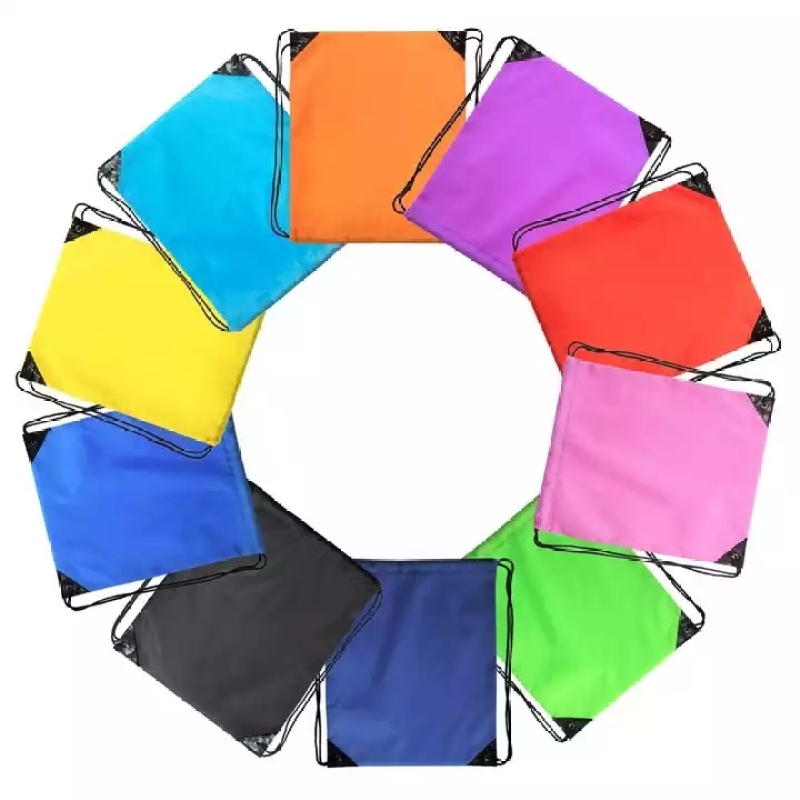 Factory Custom Logo Nylon 210D Polyester Waterproof String Bag Drawstring Backpack