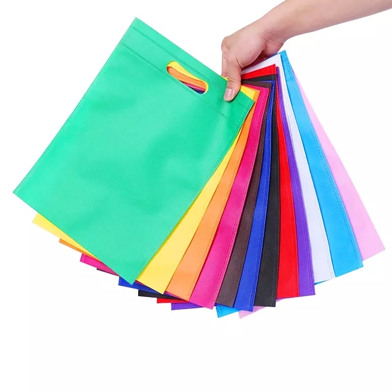 Colorful promotional reusable eco friendly die cut non woven shopping bag with custom logo printed