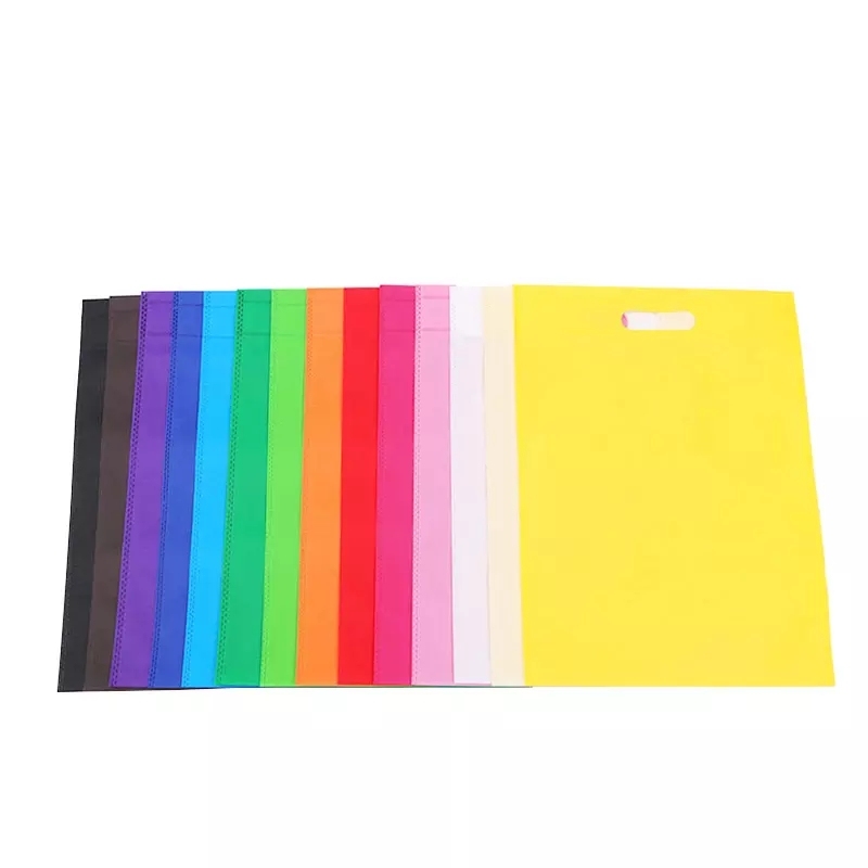Colorful promotional reusable eco friendly die cut non woven shopping bag with custom logo printed