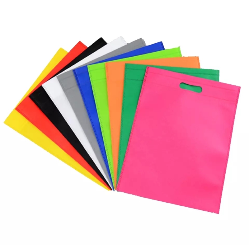 Colorful promotional reusable eco friendly die cut non woven shopping bag with custom logo printed