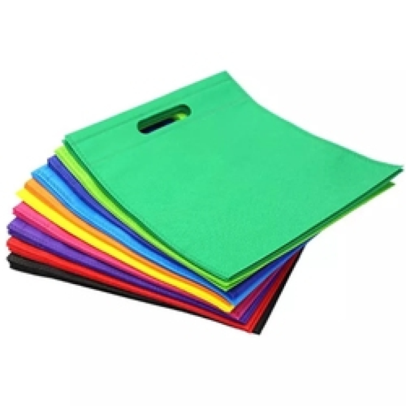 Colorful promotional reusable eco friendly die cut non woven shopping bag with custom logo printed