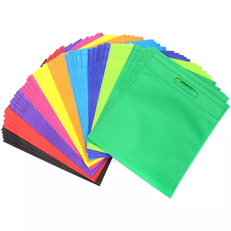 Custom logo promotional ecological reusable d cut non woven market shopping bags