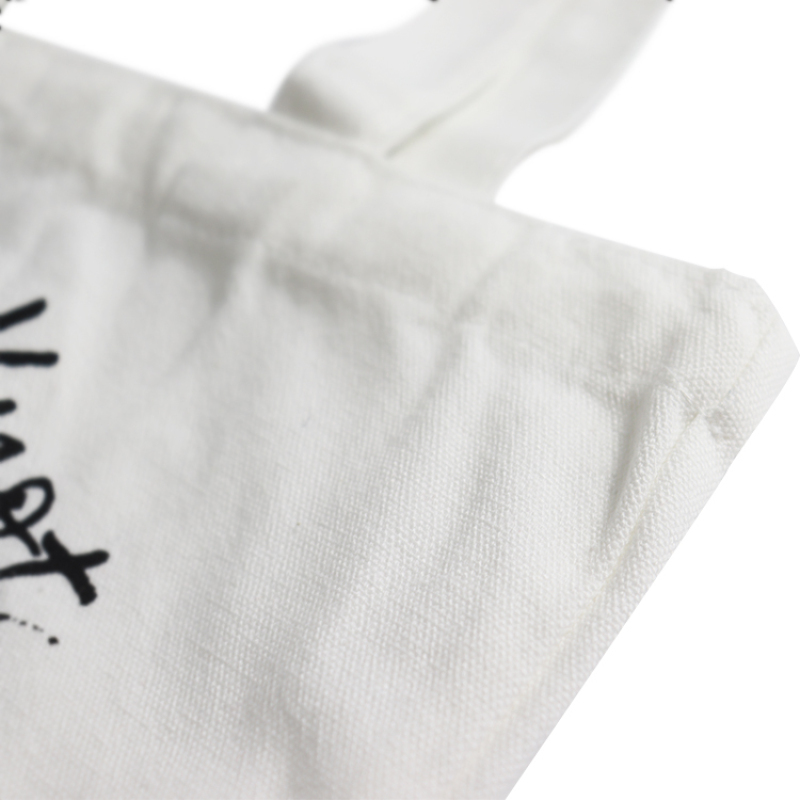 Best price  good quality Custom logo silk-screen 12oz heavy duty  white color 100% cotton promotional handle bag