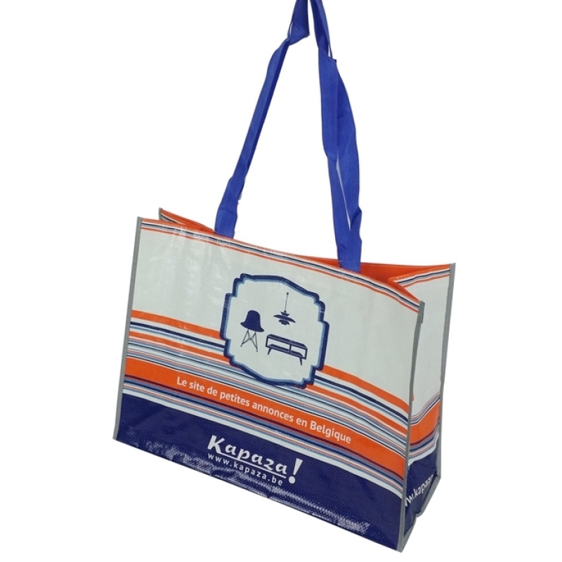 Custom Reusable Grocery Eco Friendly Rpet Non Woven Handled Shopping 120gsm 140gsm Pp Woven Bag