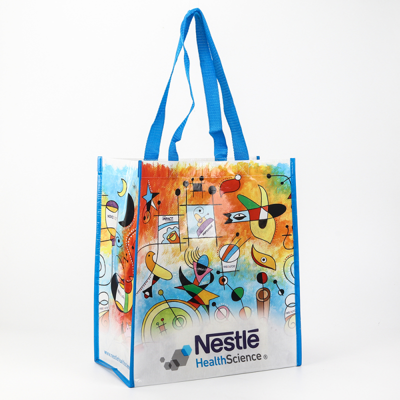 Custom Reusable Grocery Eco Friendly Rpet Non Woven Handled Shopping 120gsm 140gsm Pp Woven Bag