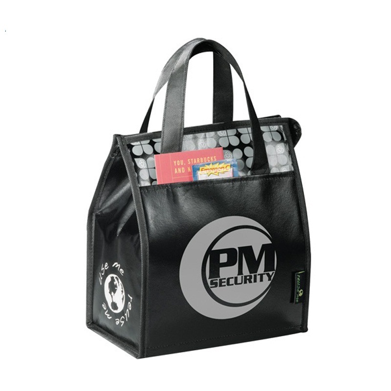 custom logo printing Fashion  pp non woven grocery ice cooler tote bag