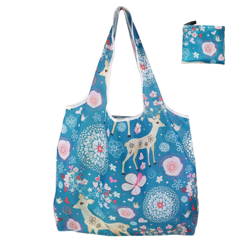 Large capacity custom logo grocery nylon foldable reusable shopping bag