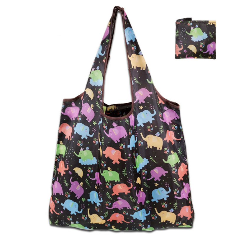 Large capacity custom logo grocery nylon foldable reusable shopping bag