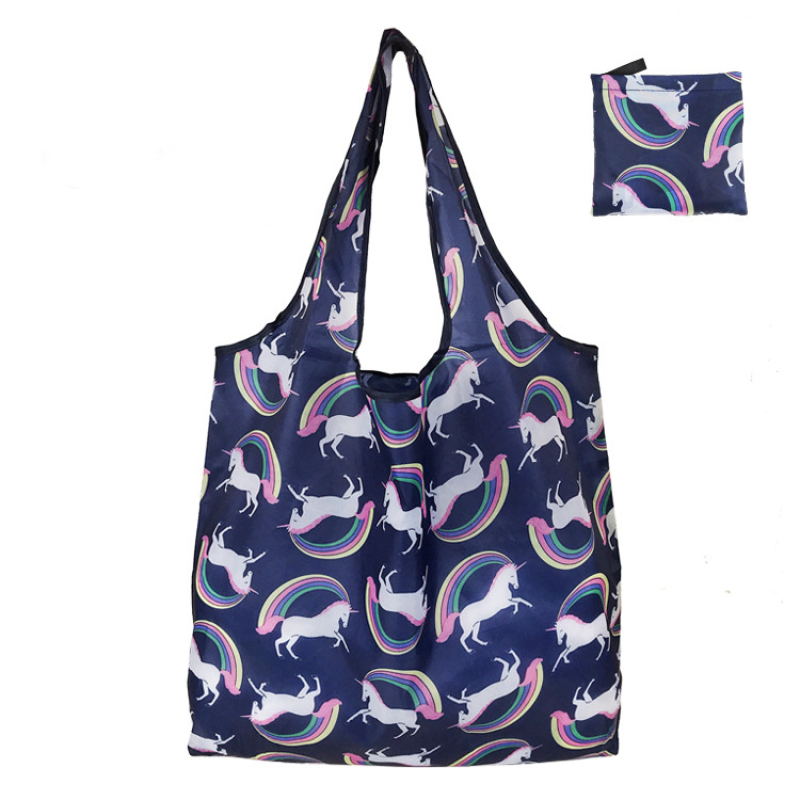 Large capacity custom logo grocery nylon foldable reusable shopping bag