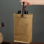High Quality Handmade Washable Gift Wine 1/2 Bottle Kraft Paper Tote Bag