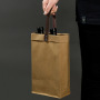 High Quality Handmade Washable Gift Wine 1/2 Bottle Kraft Paper Tote Bag