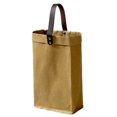 High Quality Handmade Washable Gift Wine 1/2 Bottle Kraft Paper Tote Bag